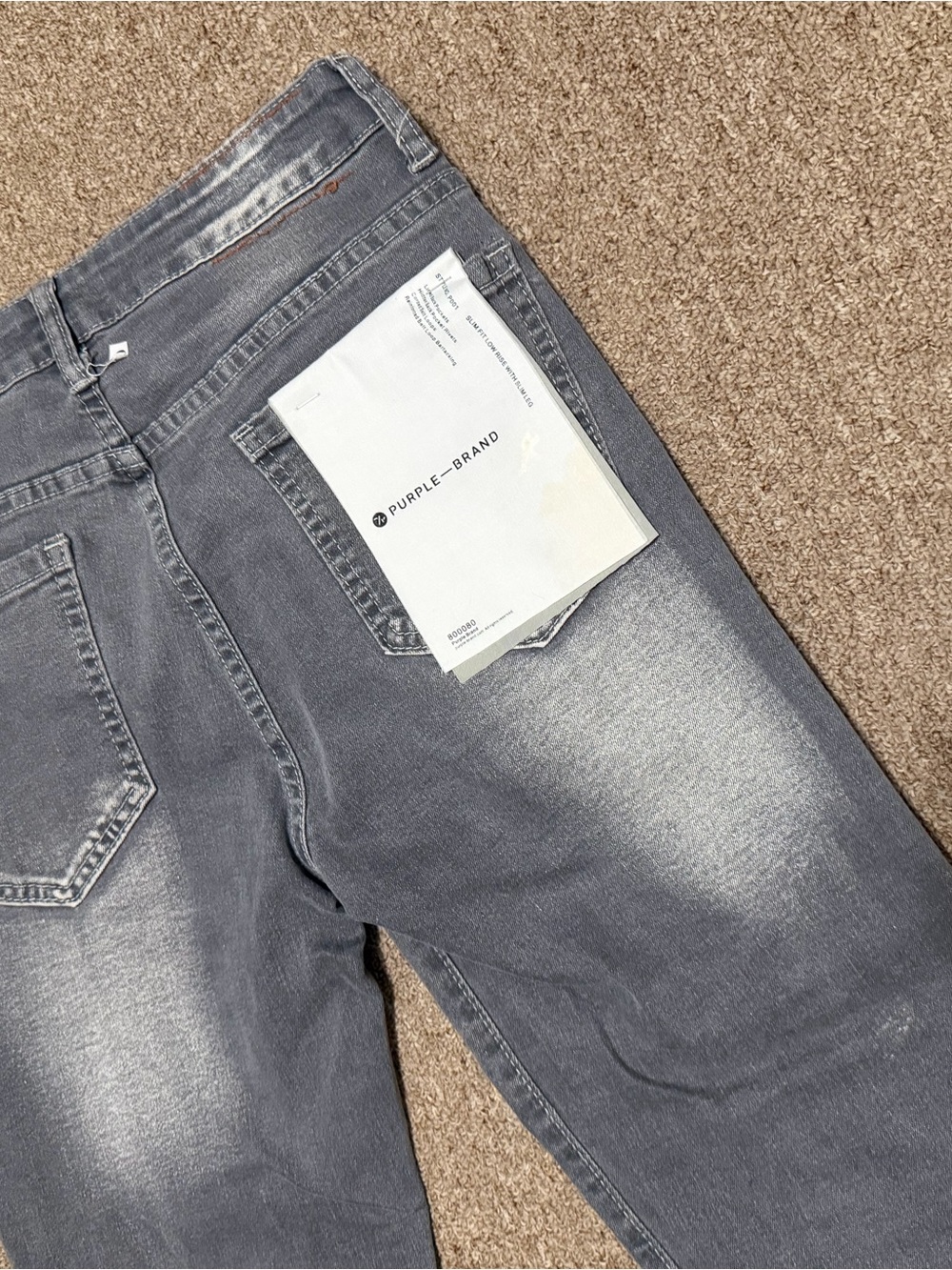 Men's Gray Purple Washed Jeans